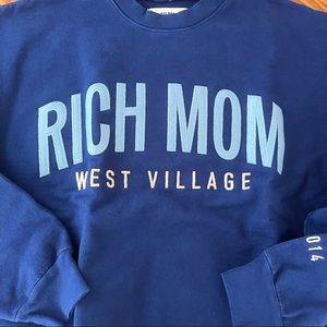 Rich Mom Brands Tinx Rich Mom West Village Sweatshirt New Medium Blue New York